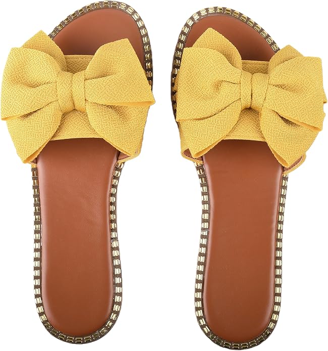 Women's Bow Knot Flat Slide Sandals