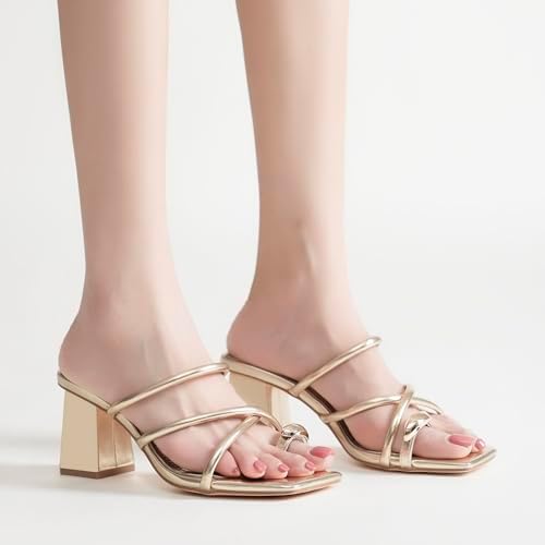 Women’s Square-Toe Block-Heel Thong Sandals