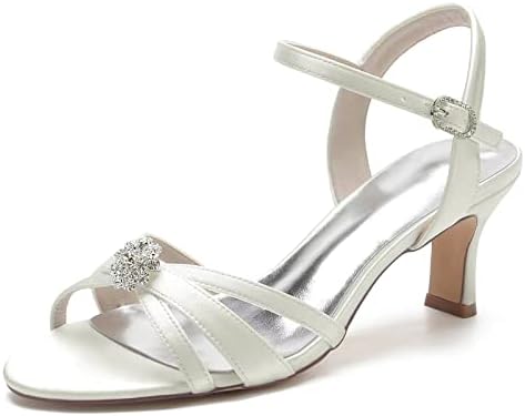 Women’s Rhinestone Kitten-Heel Bridal Sandals