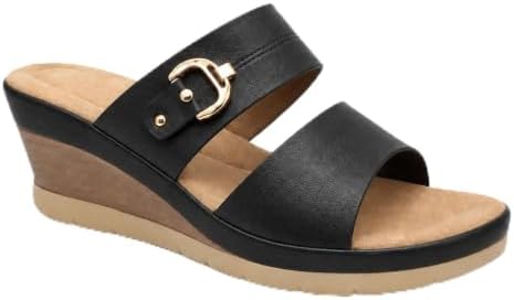 Women’s Double-Strap Wedge Slides