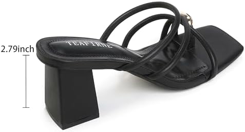 Women’s Square-Toe Block-Heel Thong Sandals