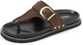 Women’s Suede-Style Buckle Thong Sandals