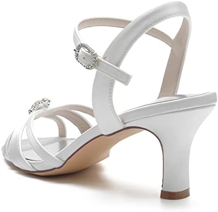 Women’s Rhinestone Kitten-Heel Bridal Sandals