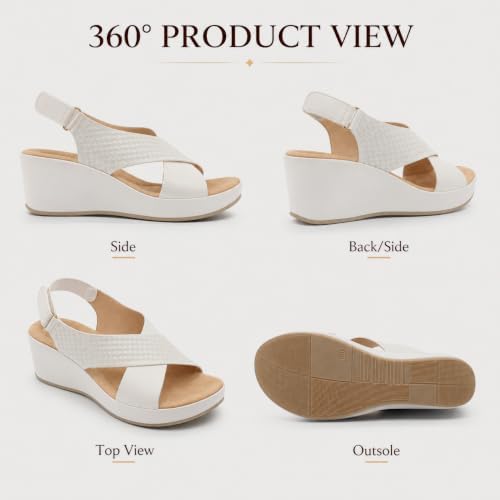 Women’s Crossover-Strap Wedge Sandals