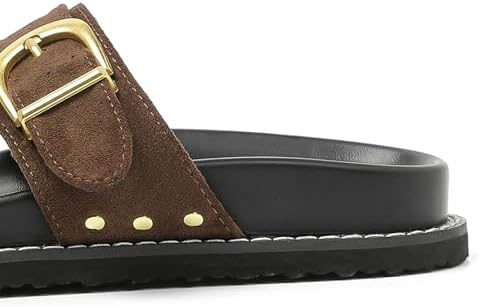 Women’s Suede-Style Buckle Thong Sandals