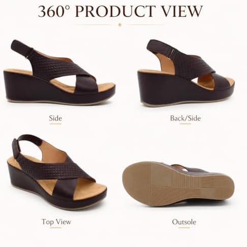 Women’s Crossover-Strap Wedge Sandals
