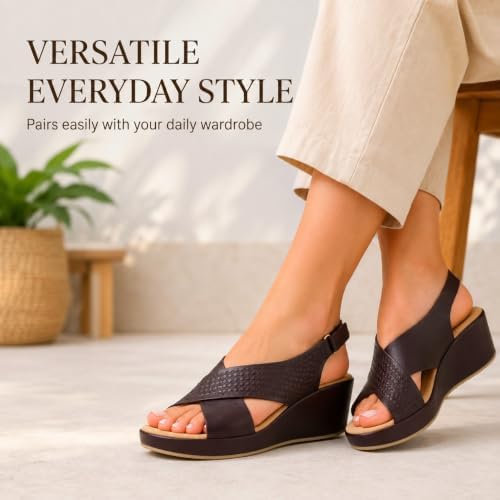 Women’s Crossover-Strap Wedge Sandals