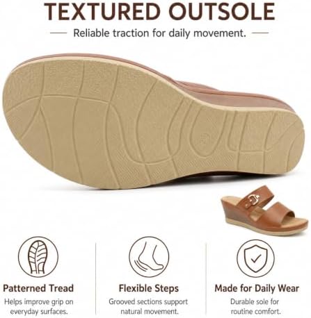 Women’s Double-Strap Wedge Slides
