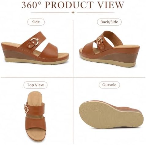 Women’s Double-Strap Wedge Slides