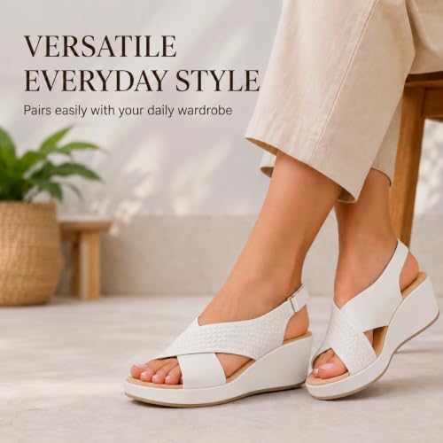 Women’s Crossover-Strap Wedge Sandals