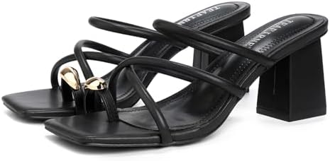 Women’s Square-Toe Block-Heel Thong Sandals