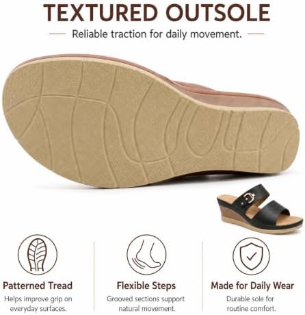 Women’s Double-Strap Wedge Slides