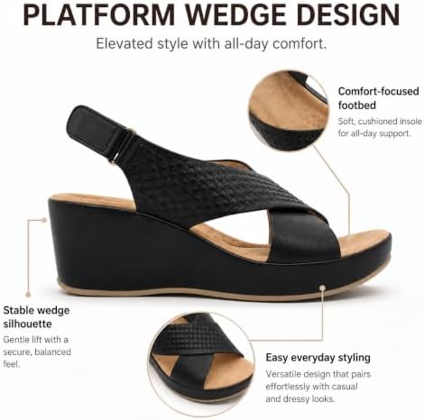 Women’s Crossover-Strap Wedge Sandals