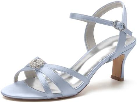 Women’s Rhinestone Kitten-Heel Bridal Sandals
