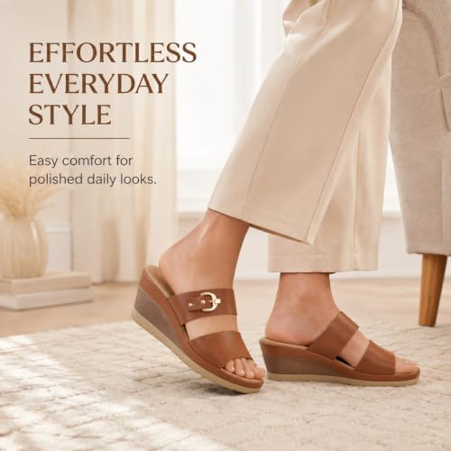 Women’s Double-Strap Wedge Slides
