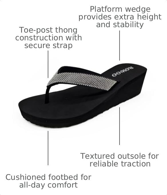 Women’s Rhinestone Wedge Flip-Flops