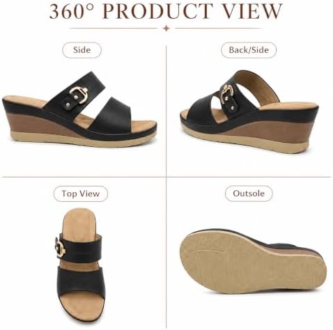 Women’s Double-Strap Wedge Slides