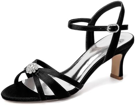 Women’s Rhinestone Kitten-Heel Bridal Sandals