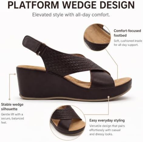 Women’s Crossover-Strap Wedge Sandals