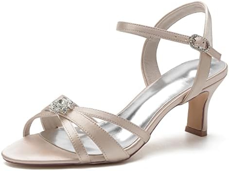 Women’s Rhinestone Kitten-Heel Bridal Sandals