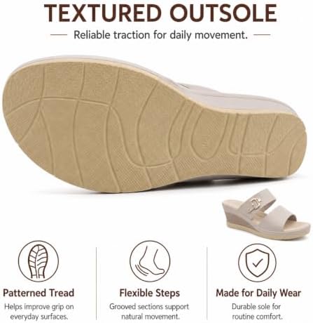 Women’s Double-Strap Wedge Slides