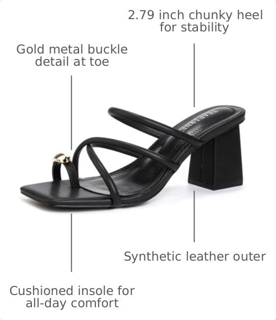 Women’s Square-Toe Block-Heel Thong Sandals