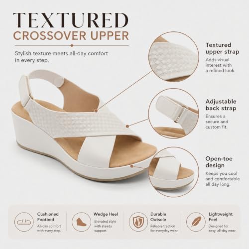 Women’s Crossover-Strap Wedge Sandals