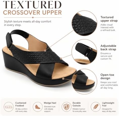 Women’s Crossover-Strap Wedge Sandals