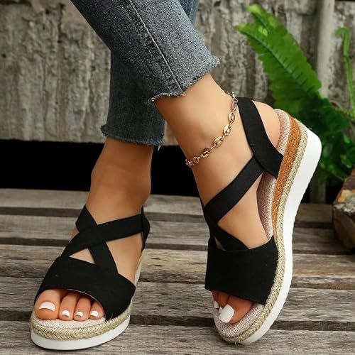Women’s Cross-Strap Espadrille Wedges