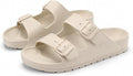 Women's Adjustable Double Buckle EVA Slides in Khaki