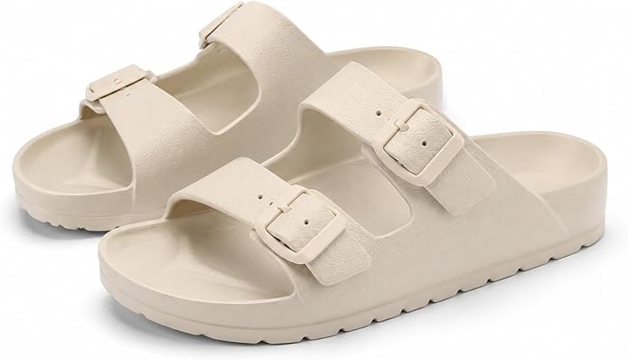 Women's Adjustable Double Buckle EVA Slides