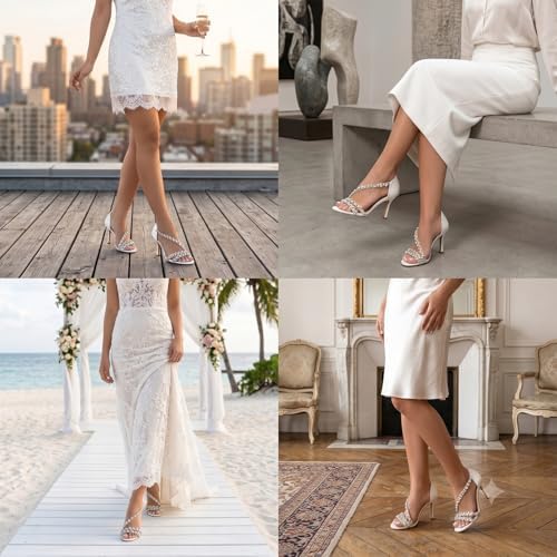 Women’s Crystal-Strap Stiletto Sandals