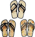 Bamboo Straw Cross-Strap Flip-Flops