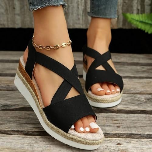 Women’s Cross-Strap Espadrille Wedges
