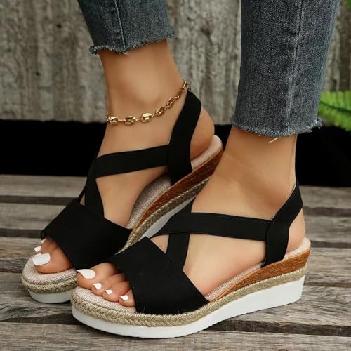 Women’s Cross-Strap Espadrille Wedges