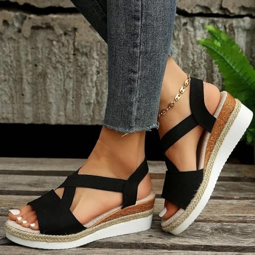 Women’s Cross-Strap Espadrille Wedges