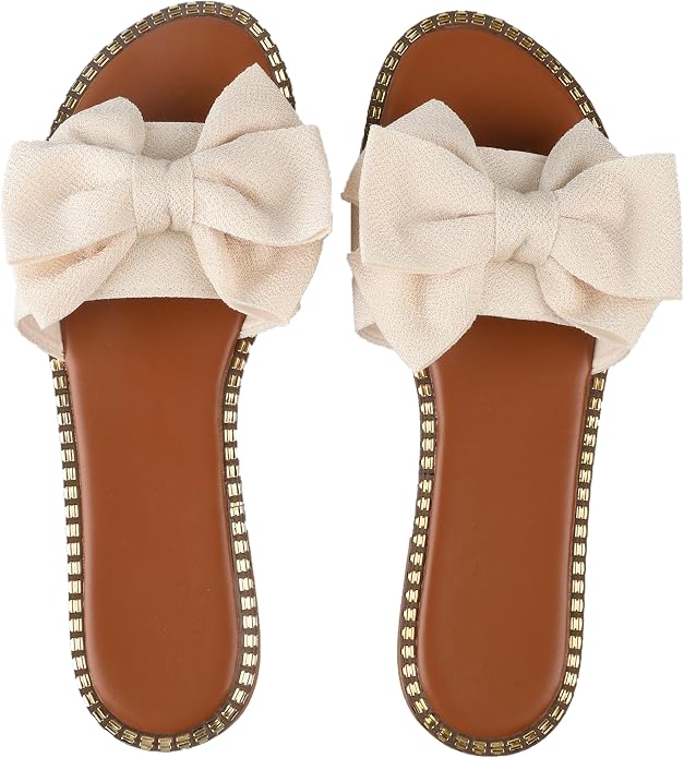 Women's Bow Knot Flat Slide Sandals