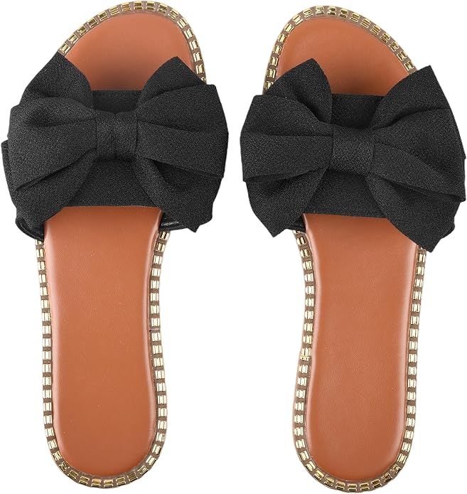 Women's Bow Knot Flat Slide Sandals