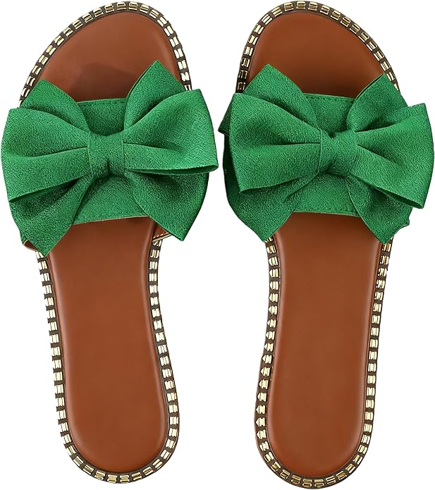 Women's Bow Knot Flat Slide Sandals