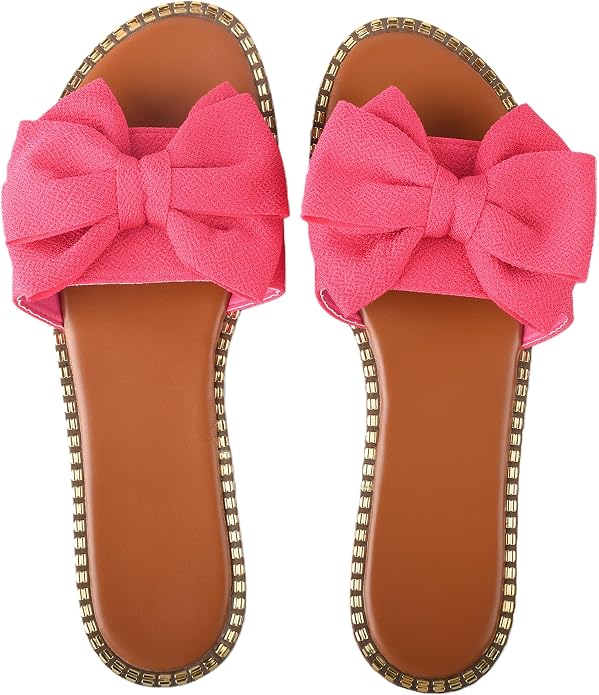 Women's Bow Knot Flat Slide Sandals
