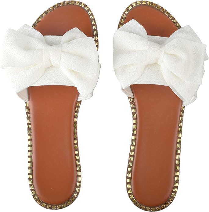 Women's Bow Knot Flat Slide Sandals