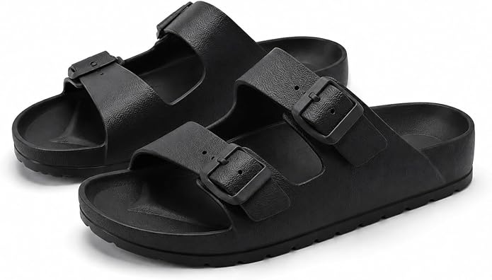 Women's Adjustable Double Buckle EVA Slides