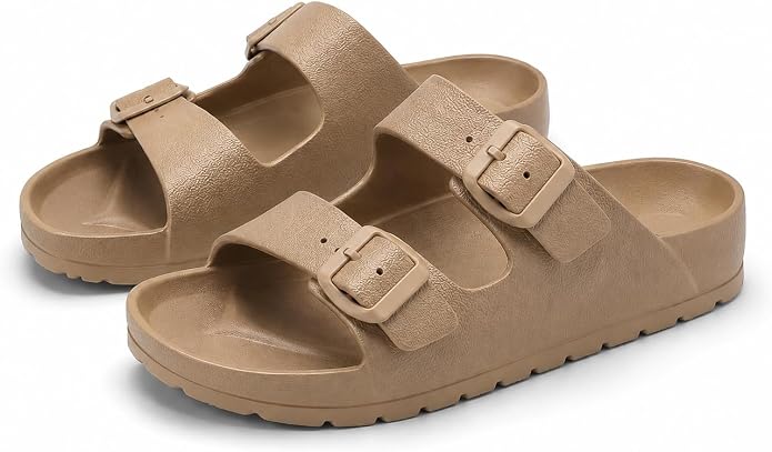 Women's Adjustable Double Buckle EVA Slides