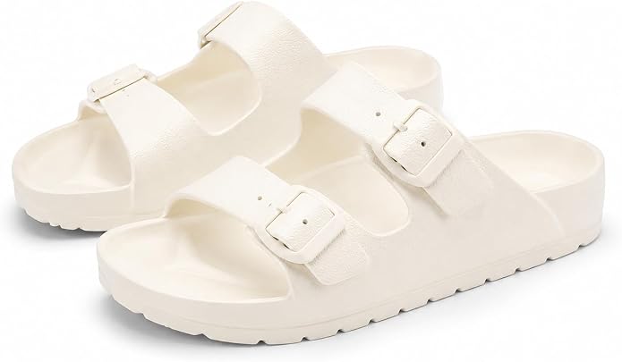 Women's Adjustable Double Buckle EVA Slides